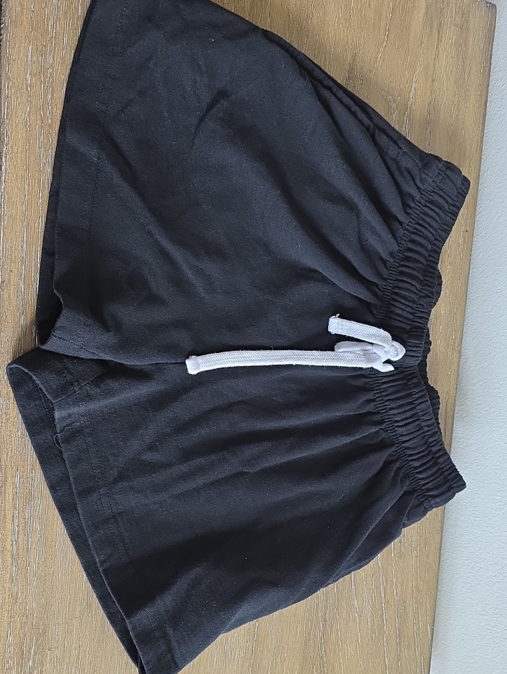 Essentials Black Athletic Shorts with White Drawstring